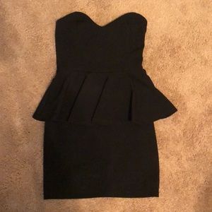 Black strapless dress